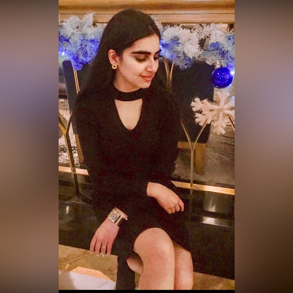 Forever New black short dress, long sleeve, thick perfect for winter